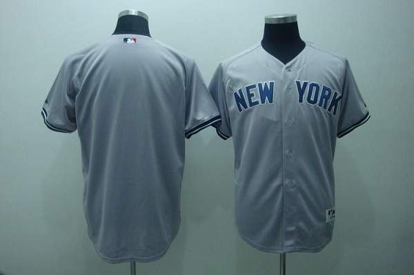 Yankees Blank Stitched Grey MLB Jersey - Click Image to Close